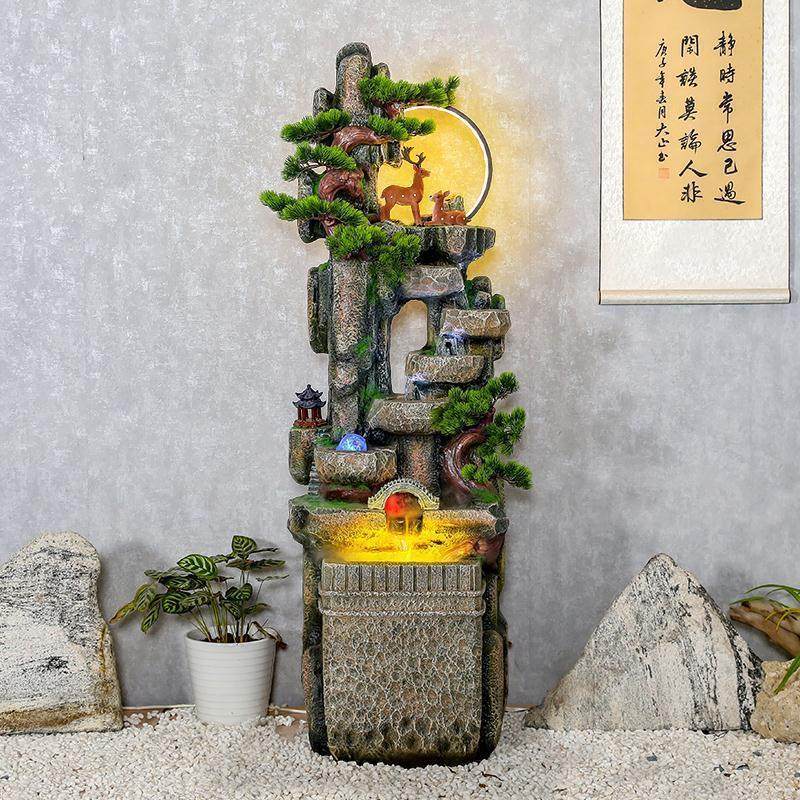 流水生财摆件喷泉落地水循环景观庭院装饰公司开业乔迁新居礼品,家居饰品,流水摆件,淘宝优惠券,粉丝福利购,淘宝优惠卷