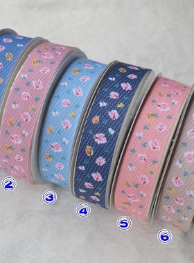 6色25mm热转印圣诞花螺纹带 LX074姚明织带