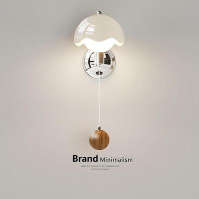 蛋壳法式中古风壁灯led新款儿童房卧室床头灯奶油风客厅背景墙灯