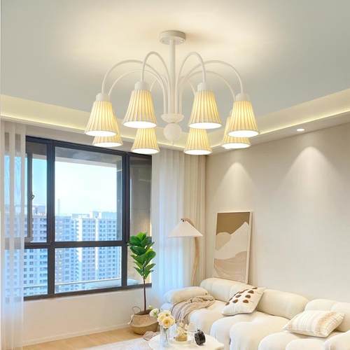 光角度法式奶油客厅吊灯陶瓷创意餐厅灯北欧复古简约卧室房间灯具