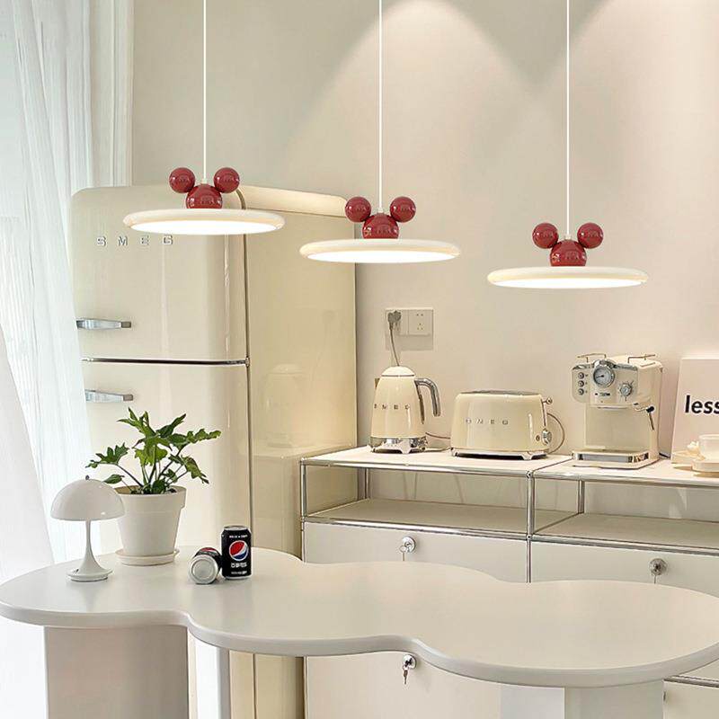 全光谱高级感饭厅灯法式奶油氛围LED复古飞碟简约卧室餐桌吊线灯