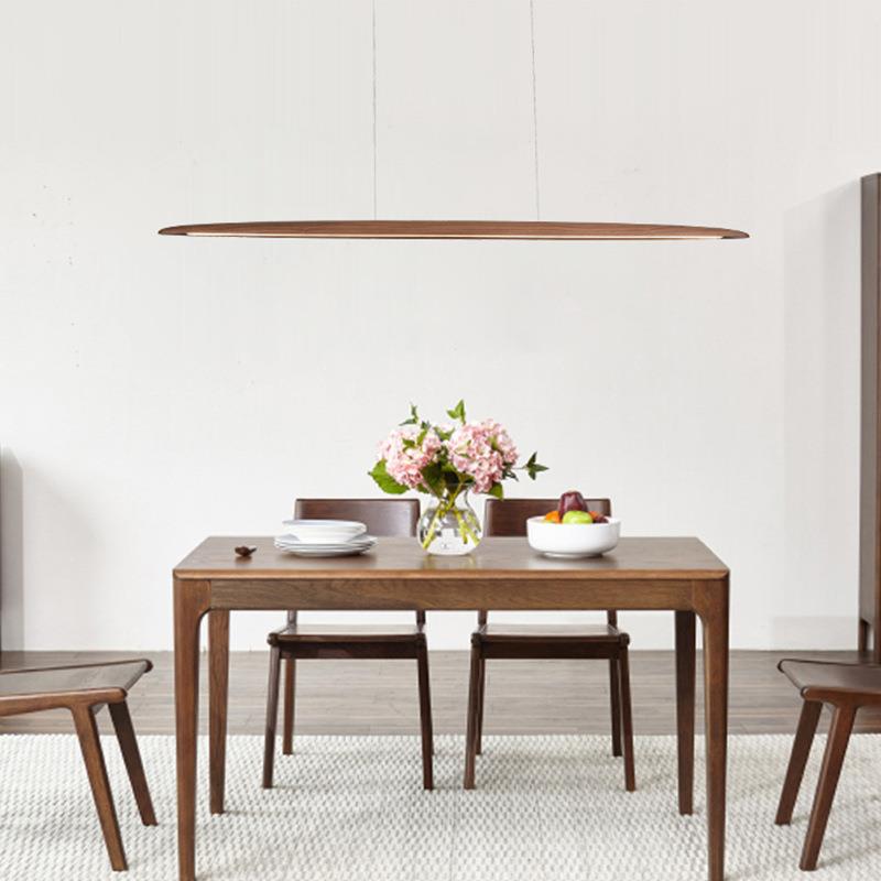 全光谱极简餐厅长条黑胡桃木吊灯前台新中式个性创意茶室吧台灯