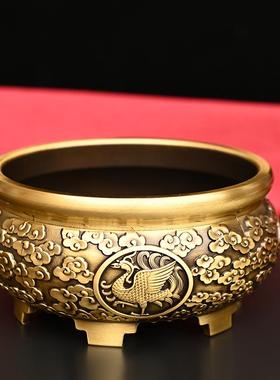 黄铜香炉聚宝盆缸十二生肖铜缸青龙白虎玄武朱雀铜香炉祥云熏香炉