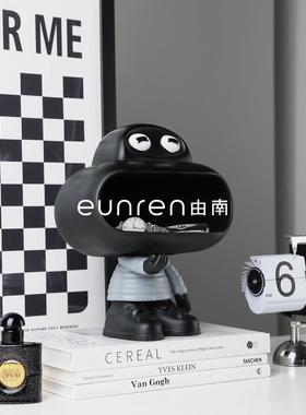 由南创意卡通大嘴猴收纳摆件玄关钥匙收纳托盘家居电视柜软装饰品