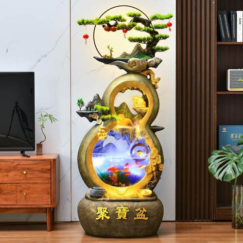 假山喷泉葫芦流水摆件循环水鱼缸客厅办公室招财落地装饰景观礼品