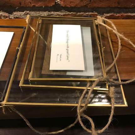 玻璃相框家居金色边框标本夹相架照片墙壁悬挂装饰画框桌面装饰框