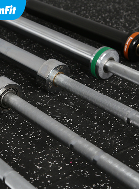 健身杠铃直杆1.5/1.8米奥杆轴承杆1.2M曲杆比赛用2.2米举重杠铃杆