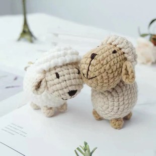 咩咩小羊羔公仔挂件钥匙扣毛线手工成品送礼送女友闺蜜 成品