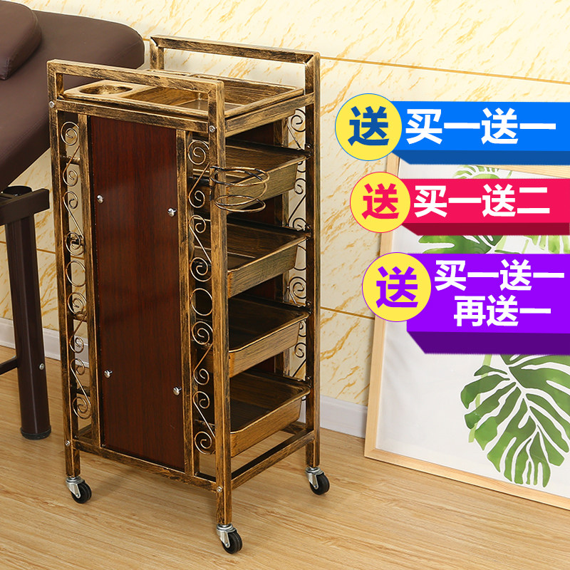 复古美发车发廊手推车杠车特价包邮美容小推车理发店烫染工具车
