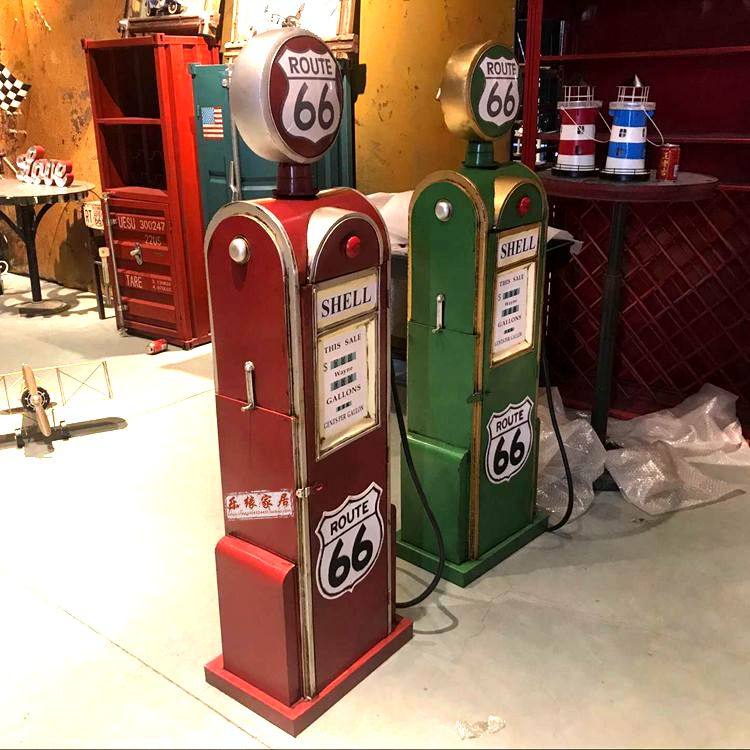 铁皮加油机模型复古风格摆件酒吧咖啡厅摆件装饰品拍摄道具摆设品