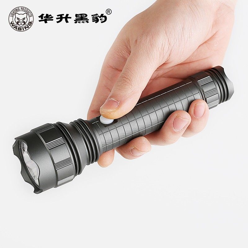 华升黑豹防爆手电筒USB自驾游可充电强光超亮徒步LED手电消防工业