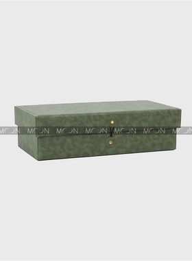 MOON慕纳间样板房衣装间收空盒摆件绿色信封盒软帽饰品摆设道具