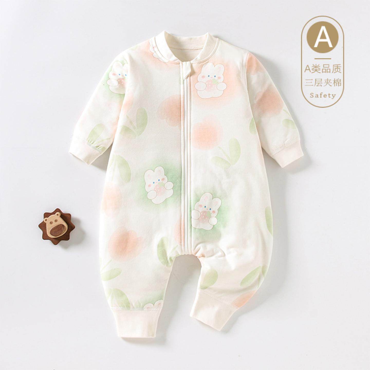 婴儿睡袋秋冬款夹棉保暖连体睡衣家居服儿童防踢被宝宝分腿睡袋,床上用品,睡袋,淘宝优惠券,粉丝福利购,淘宝优惠卷