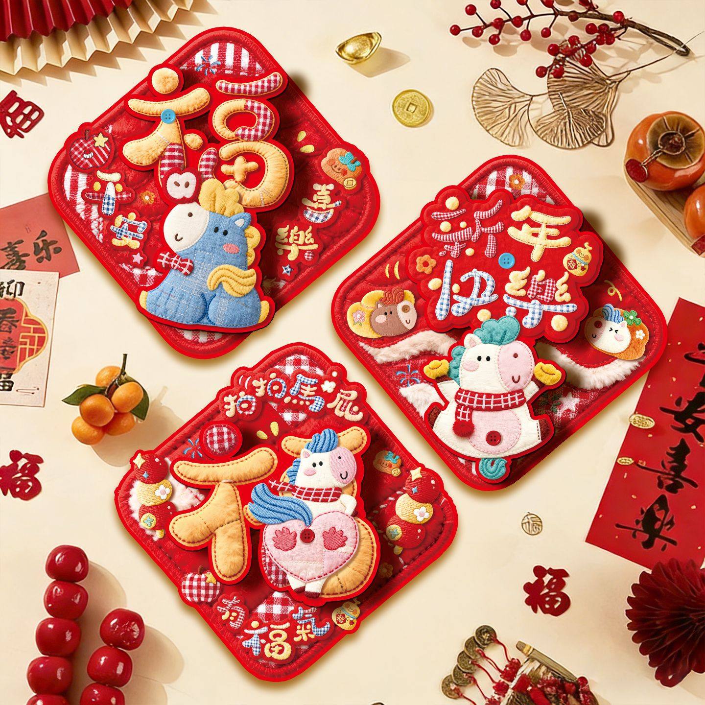 福字门贴新款马年卡通立体门幅斗方新年装饰春节过年大门贴纸,节庆用品/礼品,门神,淘宝优惠券,粉丝福利购,淘宝优惠卷