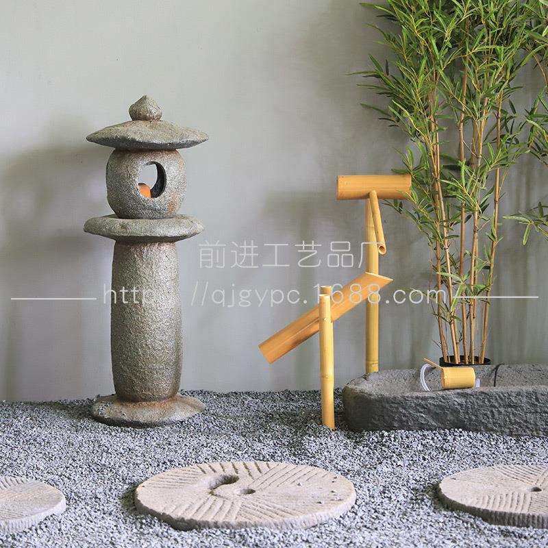 户外中式庭院日式景观摆件造景仿真石头地灯太湖石马槽拴马柱