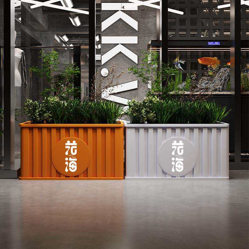 户外不锈钢花箱庭院室外花坛种植箱商业街奶茶咖啡店花器户外隔断