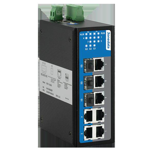 3ONEDATA IES7110-3GS 三旺3路千兆光转7路电口 工业交换机