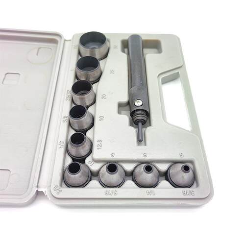 0PC塑盒换头皮带冲高碳钢空心黑冲DIY皮革打孔器工具