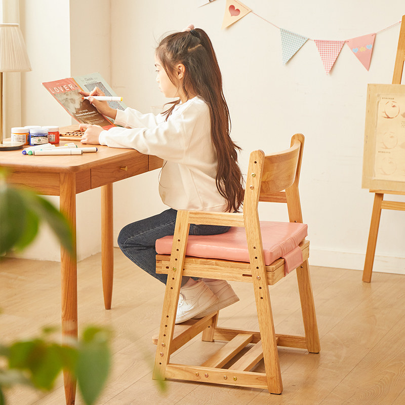 实木儿童学习椅可升降成长椅学生家用靠背写字椅子可调节宝宝餐椅,住宅家具,儿童学习椅,淘宝优惠券,粉丝福利购,淘宝优惠卷