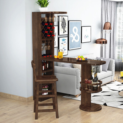实木吧台桌家用客厅靠墙酒柜吧台入门玄关柜隔断柜装饰柜现代简约