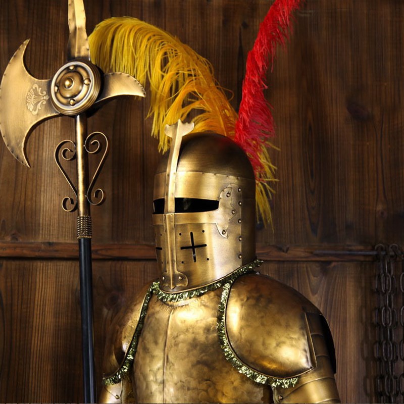 超大号铁艺士兵中世纪骑士盔甲武士酒吧餐厅门口橱窗落地气派摆设