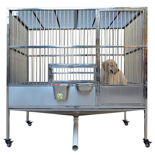 狗笼子大型犬不锈钢狗笼金毛阿拉斯加大型带厕所漏斗狗舍