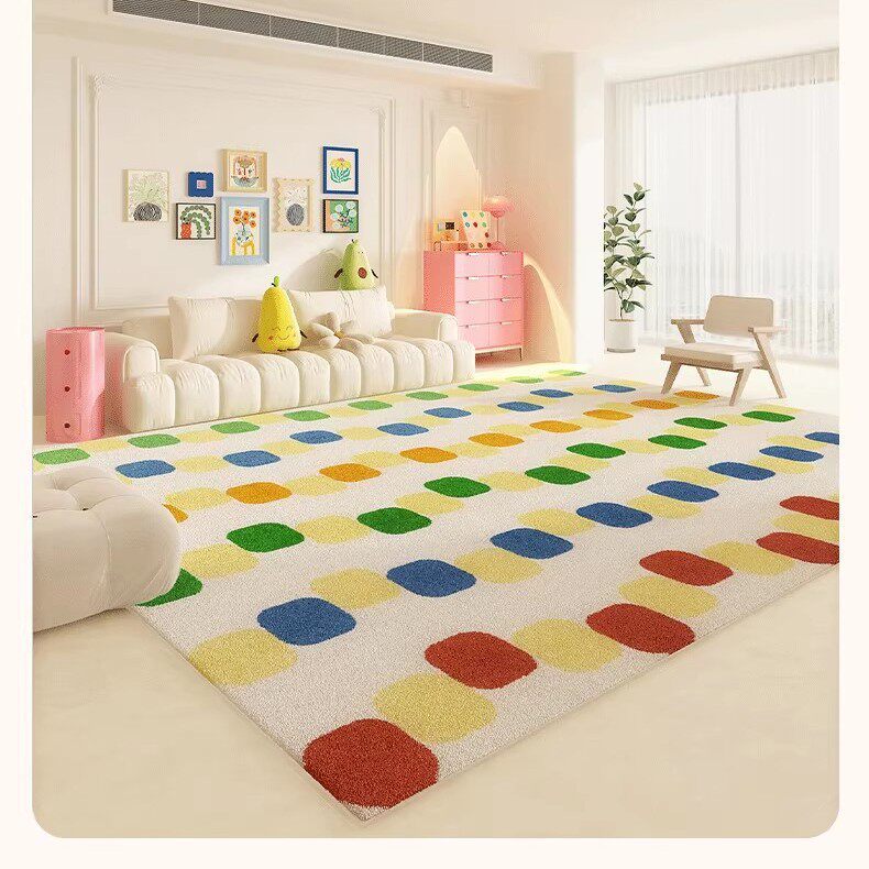 现货多巴胺简约风仿羊绒装饰毯家用客厅易打理吸水亲肤沙发茶几垫