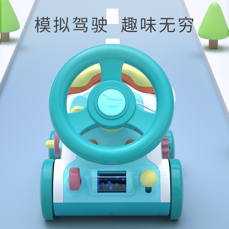 电动方儿盘驾驶婴向童玩具仿真电话宝座机机宝音乐多功能益智早教