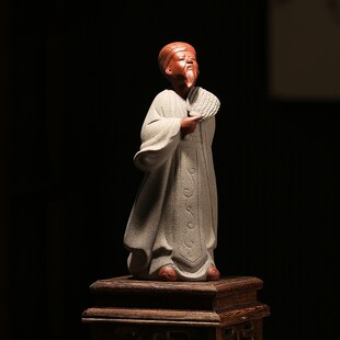 孔明诸葛亮雕像陶瓷摆件历史人物家居装饰紫砂工艺礼品博古架摆设