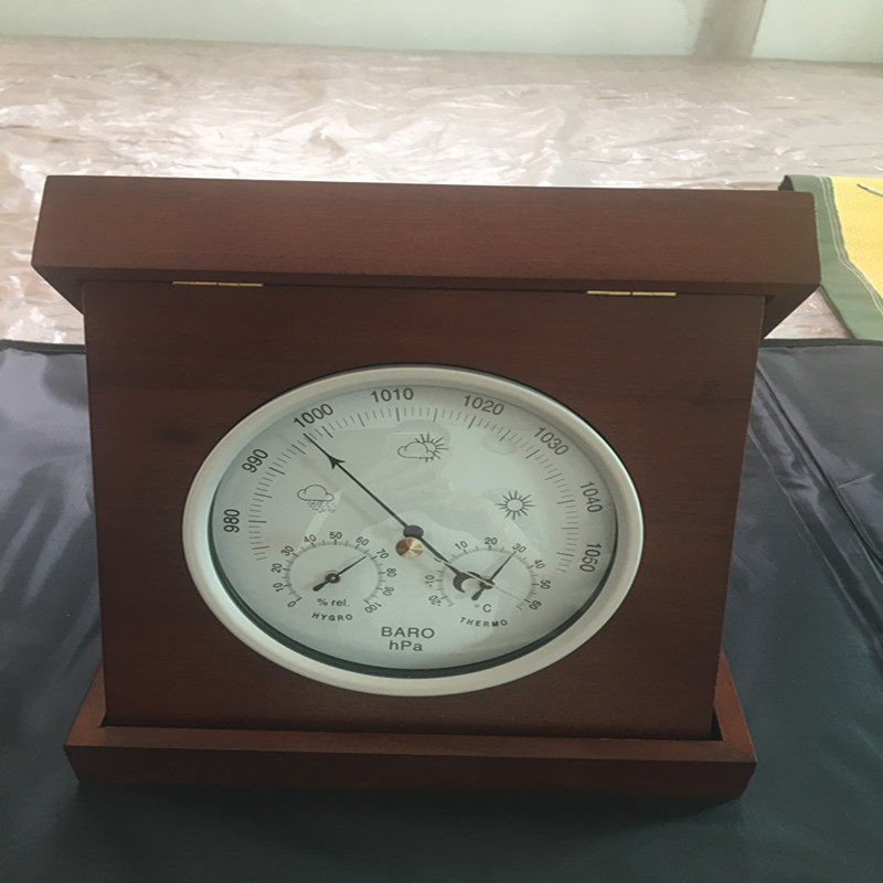 指针机械式温湿度计空膜金属盒无液气压计表晴雨表台坐式精品件
