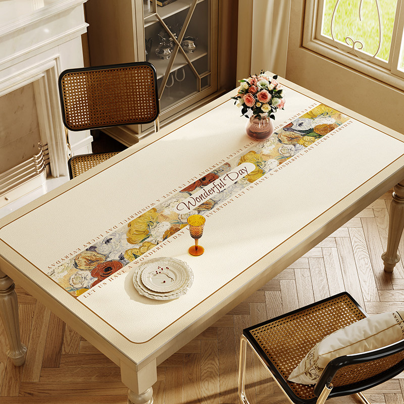 印象派餐桌垫可擦桌垫防水防油桌布2023新款防烫pvc西餐垫茶几垫