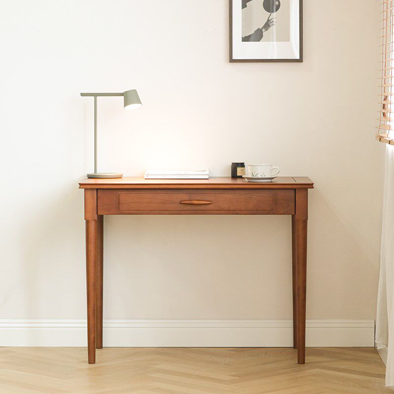 愫墨北美樱桃木小书桌实木电脑桌家用小户型复古写字桌卧室办公桌