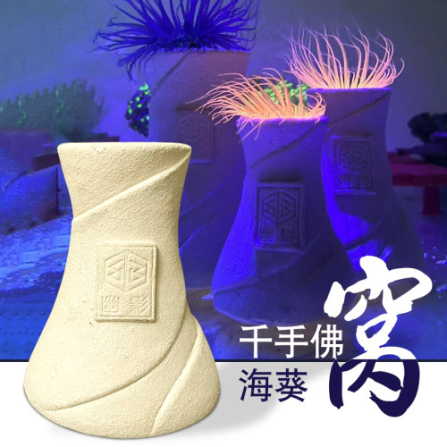 千手佛窝 海葵窝 火山口造景摆件鱼缸装饰海缸造景幽影
