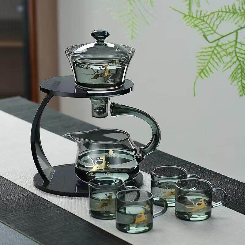 家用高硼硅玻璃茶具便捷懒人泡茶壶磁吸感应泡茶壶冲茶器茶杯茶具