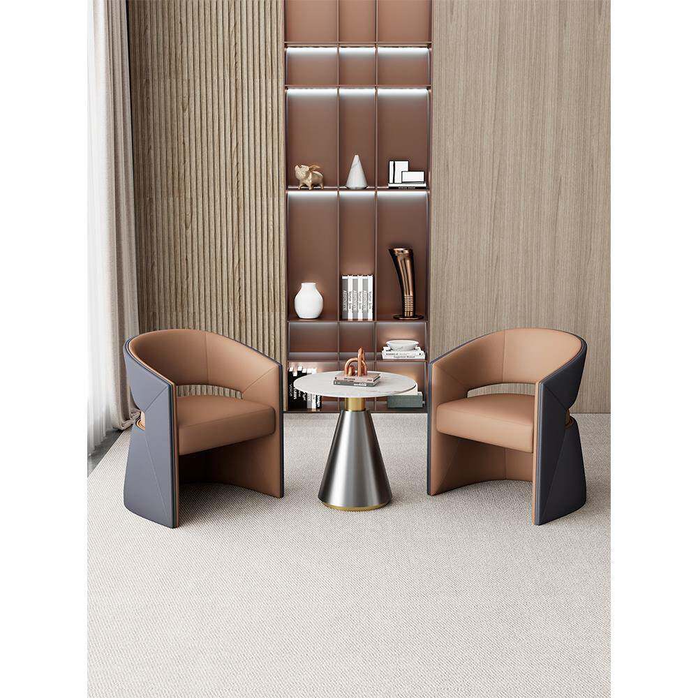 北欧单人小沙发椅小尺寸阳台咖啡桌椅组合美容院休息区接待洽谈