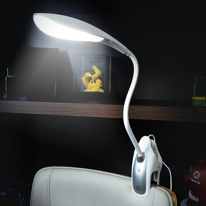 良亮led台灯床头夹子灯 家用插电式学生卧室护眼可调光夹式学习灯