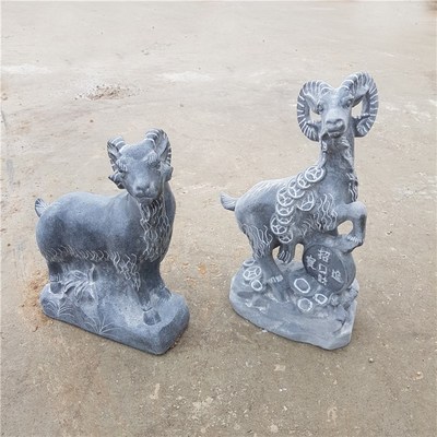 石羊青石头羊石雕羊十二生肖石羊原石雕刻石羊工艺品嘉祥石雕摆件