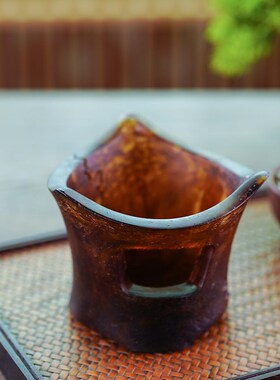 古法琉璃方寸温茶器桌面摆件暖茶器温酒器烛台酒精炉加热保温底座