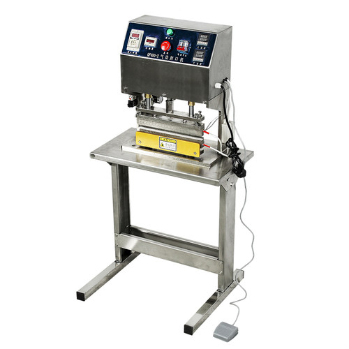 气动直热恒温封口机商用全自动塑料复合铝箔袋上下双面加热塑封机