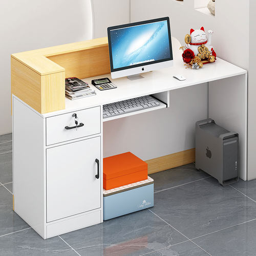 弧形吧台收营台巴台收型银台转角收银台柜台现代简约接待台前台桌