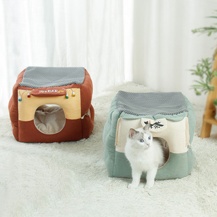 吉仔仔猫窝可折叠猫隧道室内保暖半封闭猫咪宠物窝可拆洗猫咪用品