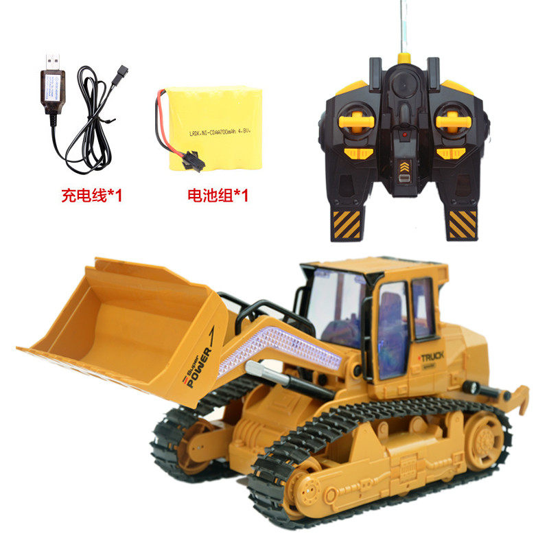 遥控推土机充电履带工程车大号铲车无线遥控儿童小汽车玩具农夫车