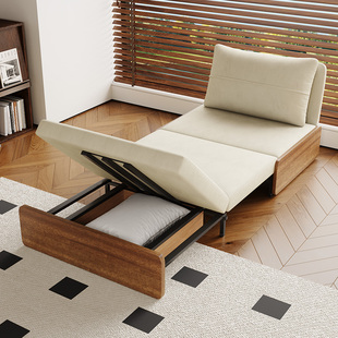 凯莱星中古风单人可折叠二合一新款坐卧两用小户型客厅推拉沙发床