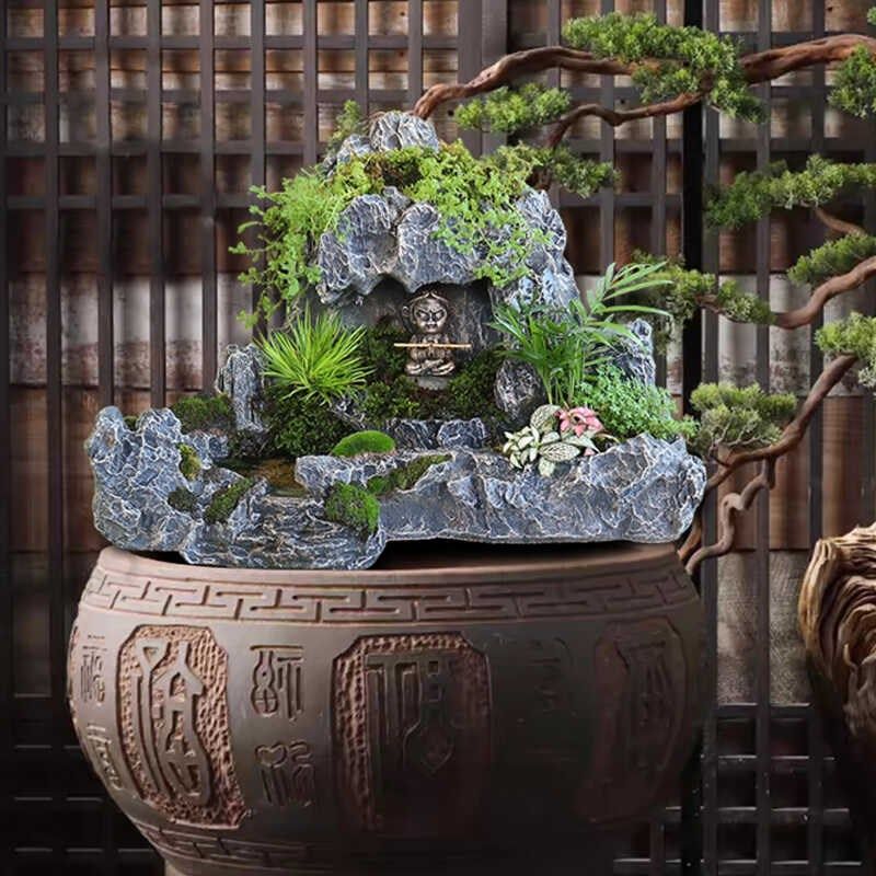 山石派水帘洞孙悟空假山造景流水瀑布中式摆件庭院花园水景观装饰,家居饰品,户外/庭院摆件,淘宝优惠券,粉丝福利购,淘宝优惠卷