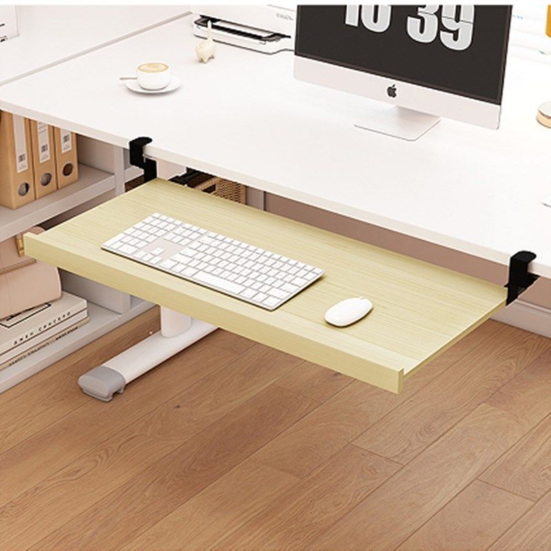 键盘托架挡板免打孔桌下键盘架办公桌抽屉托盘加装滑轨键盘抽架托