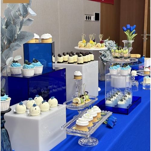 蓝色压克力展示架摆台摆件压克力架子商务摆台