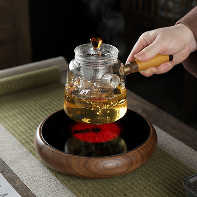 110v智能黑晶炉烧水泡茶煮茶炉蒸煮玻璃壶养生壶咖啡摩卡壶加热炉