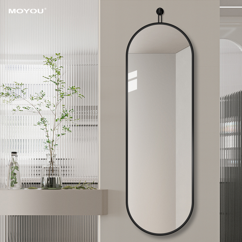 铝合金边框可悬挂全身镜入户悬挂挂钩式试衣镜简约家用创意穿衣镜