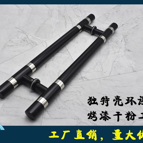 现代简约 玻璃木移推拉大门拉手 不锈钢KTV防盗门亚黑色大门把手