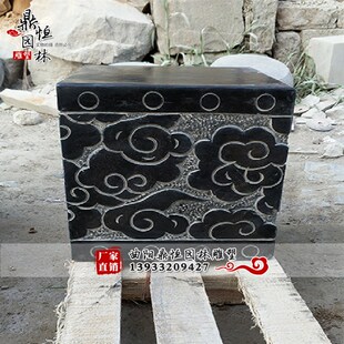 彩云柱基石方形石柱家用石墩顶柱石门口石头门墩休闲柱基石头摆件